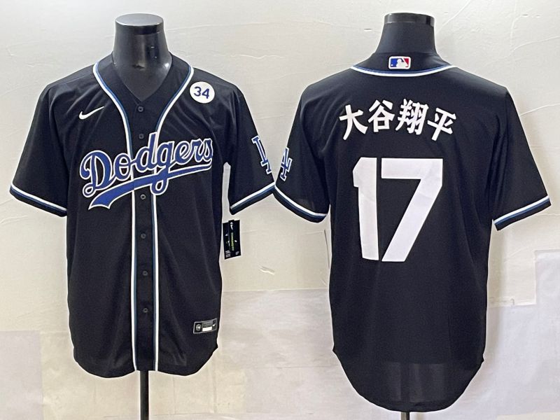 Men 2025 Los Angeles Dodgers #17 Ohtani Black Three generations Fashion Nike MLB Jersey style 7049